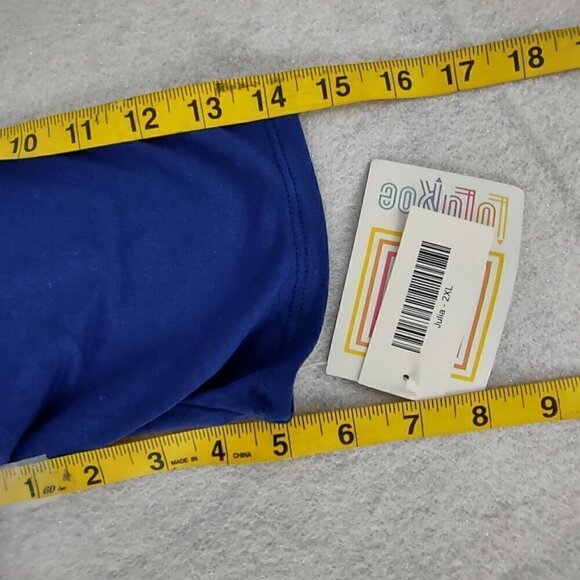 LulaRoe Women's Blue/Red/Multi-Color Julia Midi Knit Dress Plus Size 2XL (NWT) - Picture 10 of 12